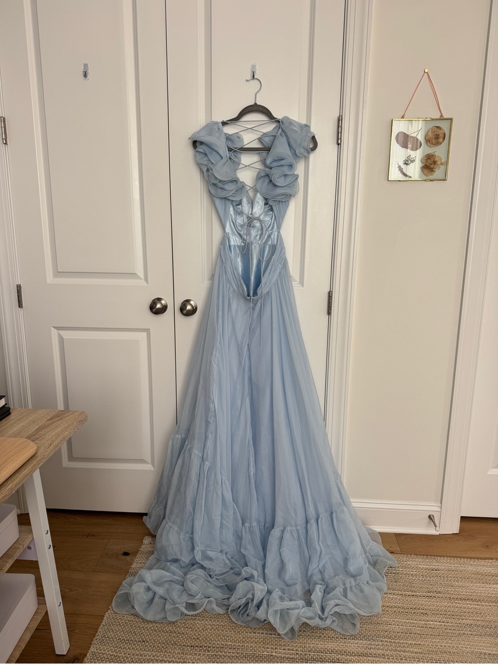 Mac Duggal Ethereal Light Blue Ruffled Tulle Gown - Picture 7 of 16